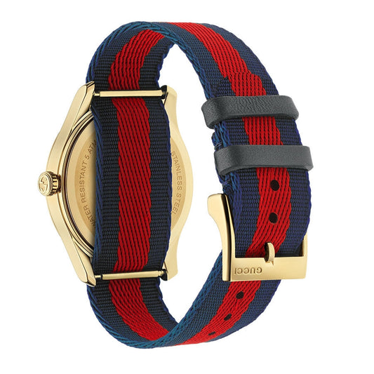 GUCCI G-Timeless Gold Stainless Steel Quartz Blue/Red