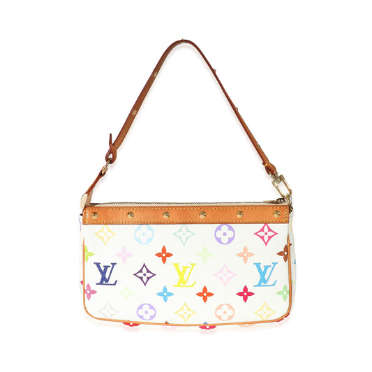 Louis Vuitton Louis Vuitton White Multicolor Canvas Pochette Accessories