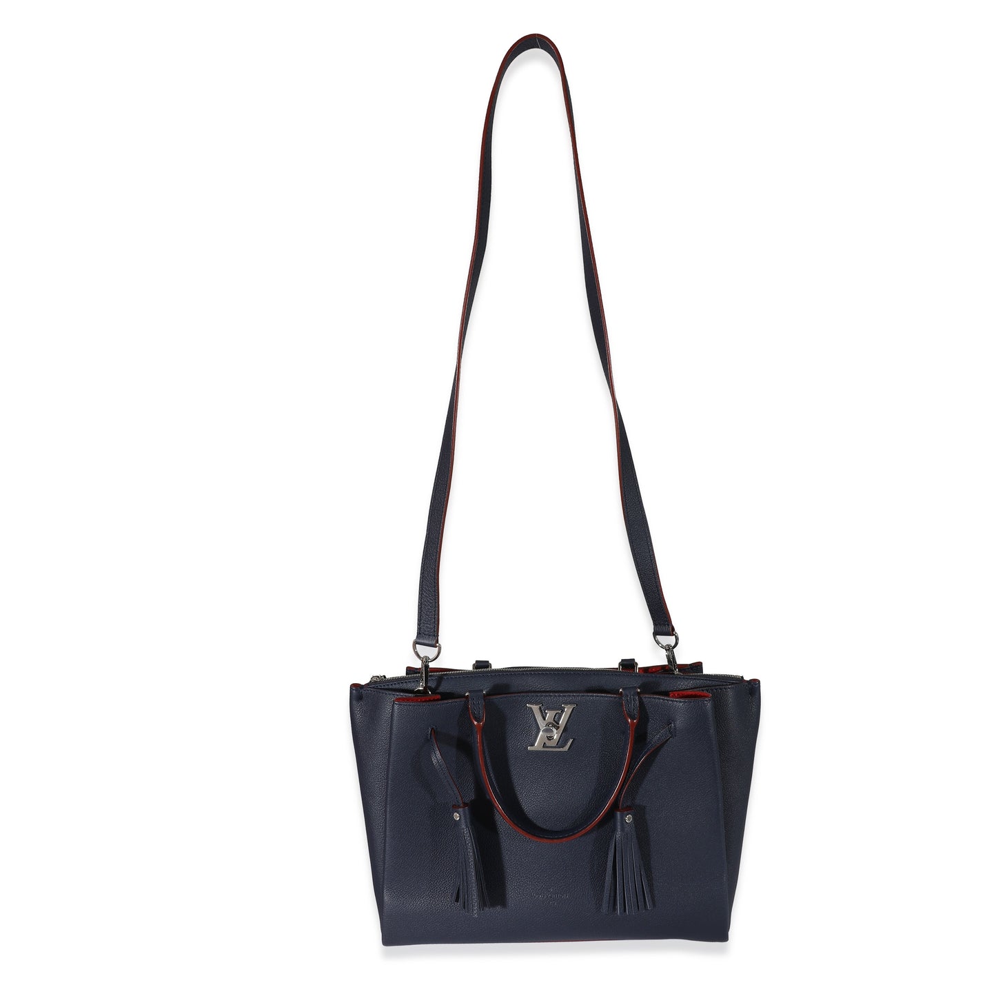 Louis Vuitton Louis Vuitton Calfskin Marine Rouge Lockmeto Tote