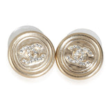 Chanel Round CC Earrings with Strass Gold Plated