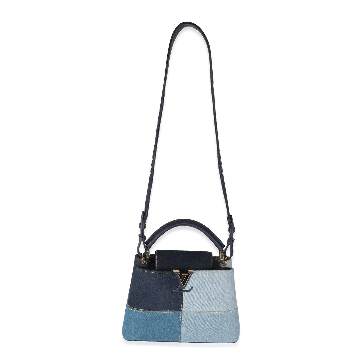 Louis Vuitton Navy Blue Patchwork Denim Capucines BB