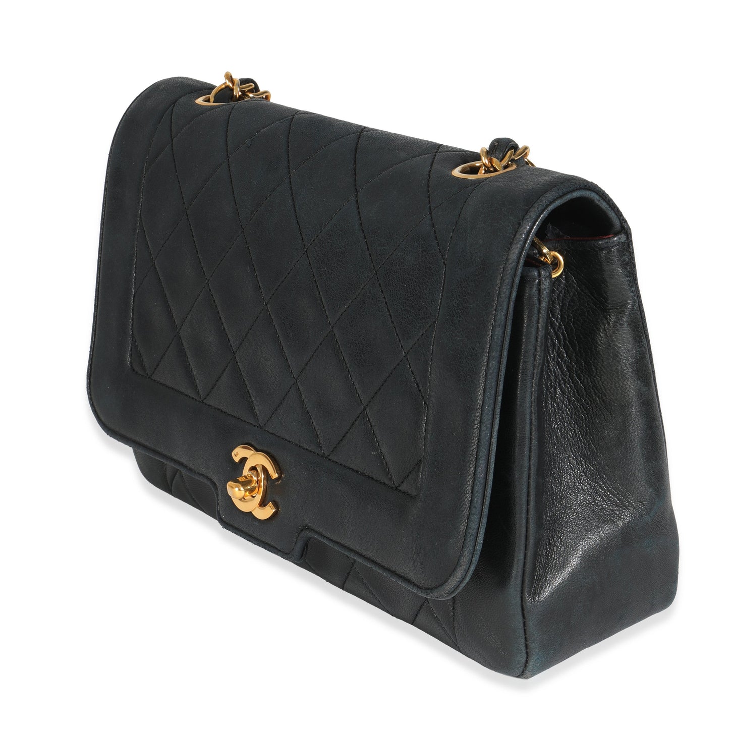 Chanel  Black Quilted Lambskin Medium Diana Single Flap Bag