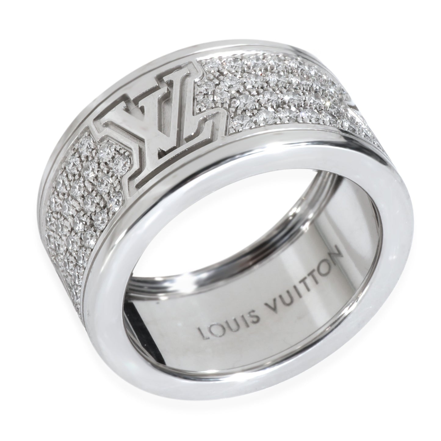 Louis Vuitton White Gold Diamond Les Gastons Large Ring