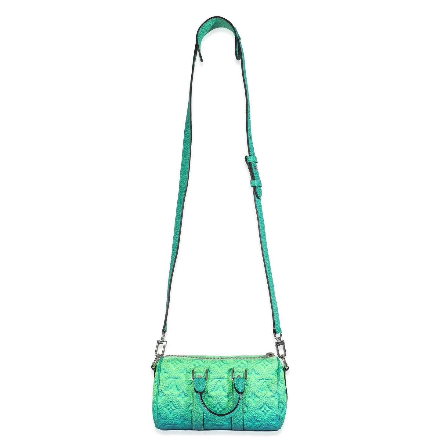 Louis Vuitton Bleu Vert Taurillon Illusion Keepall XS