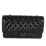 Chanel So Black Shiny Crumpled Quilted Calfskin Medium Classic Double Flap Bag