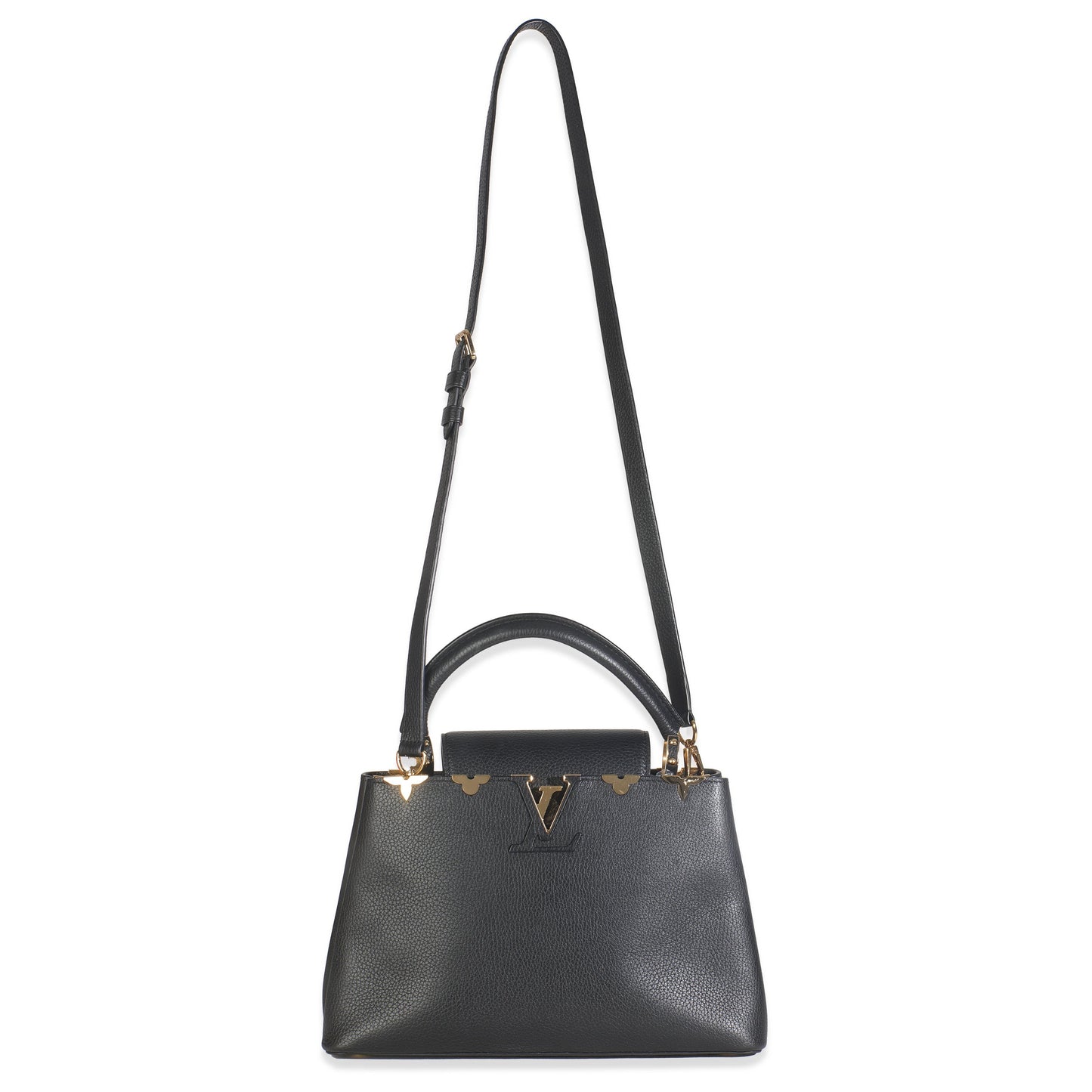 Louis Vuitton Black Taurillon Flower Crown Capucines MM