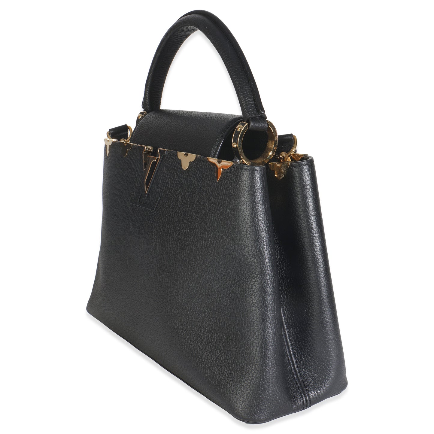 Louis Vuitton Black Taurillon Flower Crown Capucines MM