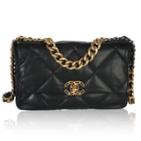 Chanel 20A Black Quilted Lambskin Large Chanel 19 Flap Bag