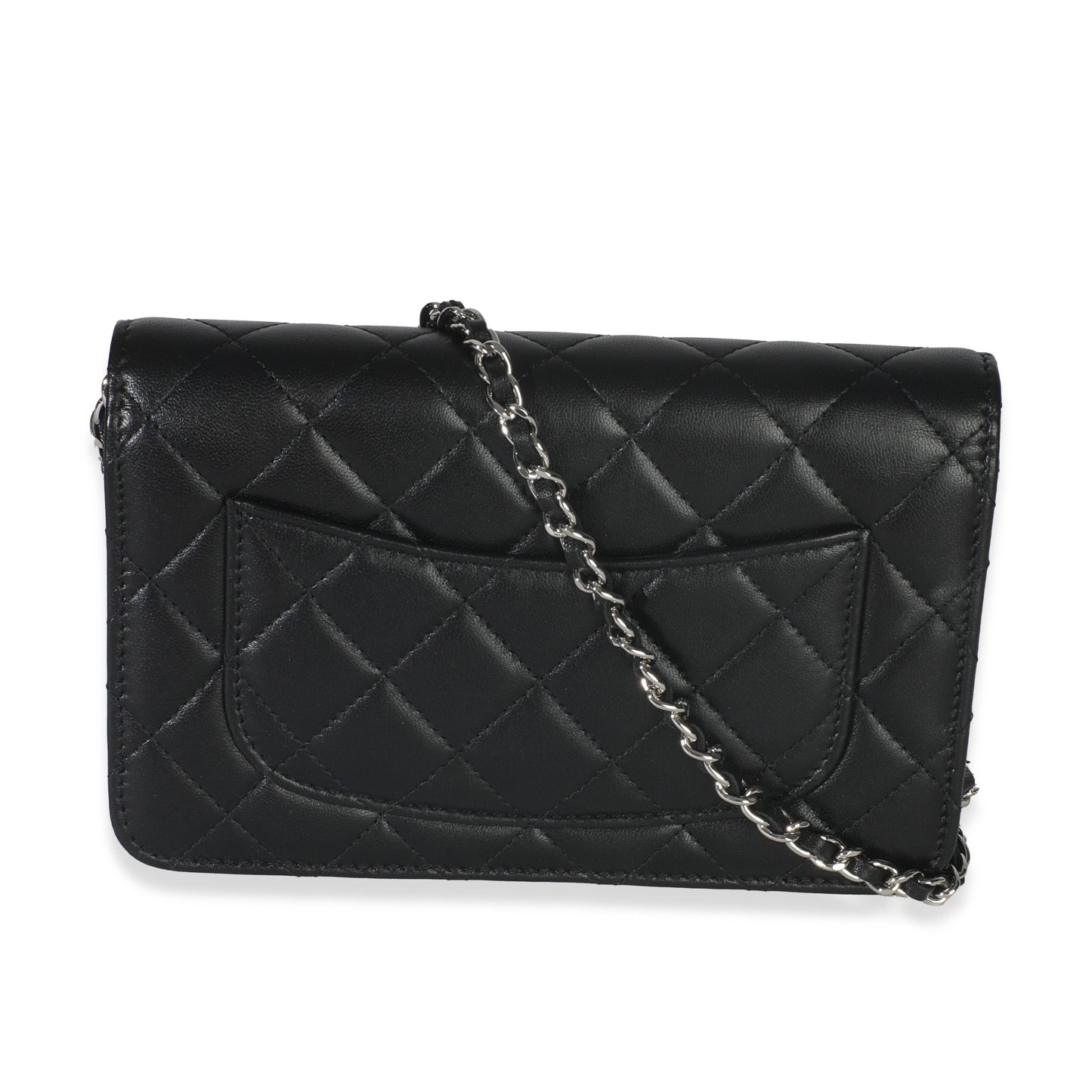 Chanel Black Quilted Lambskin Classic Wallet On Chain
