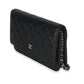 Chanel Black Quilted Lambskin Classic Wallet On Chain