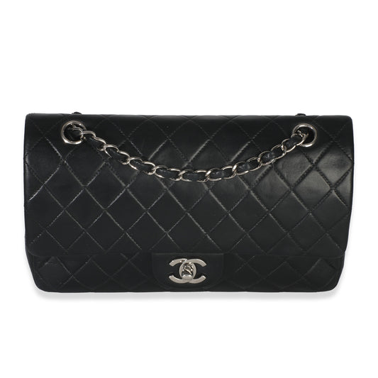 Chanel  Black Quilted Lambskin Medium Classic Double Flap Bag
