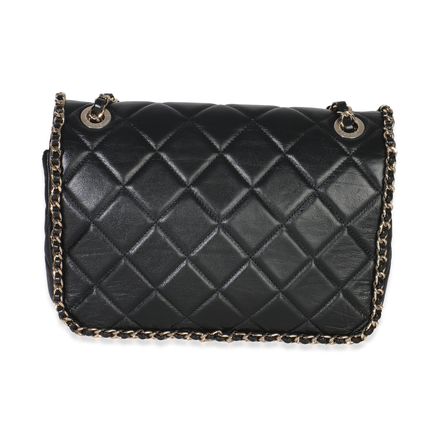 Chanel Black Quilted Lambskin Running Chain Small Flap Bag