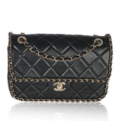 Chanel Black Quilted Lambskin Running Chain Small Flap Bag