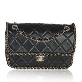 Chanel Black Quilted Lambskin Running Chain Small Flap Bag