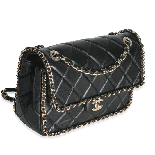 Chanel Black Quilted Lambskin Running Chain Small Flap Bag