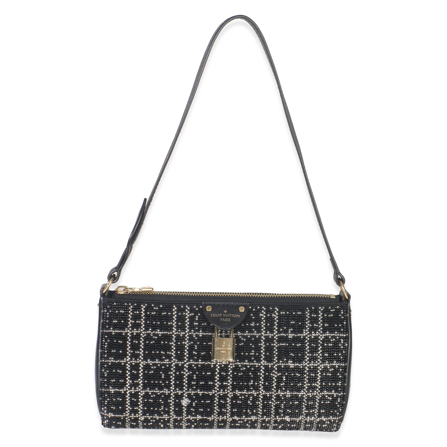 Louis Vuitton Black White Beaded Pochette Tirette
