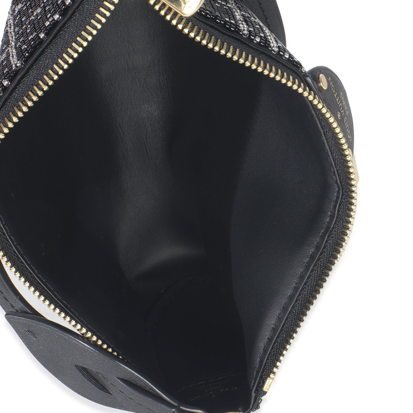 Louis Vuitton Black White Beaded Pochette Tirette