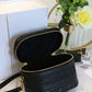 SMALL TRAVEL VANITY CASE BLACK LAMBSKIN