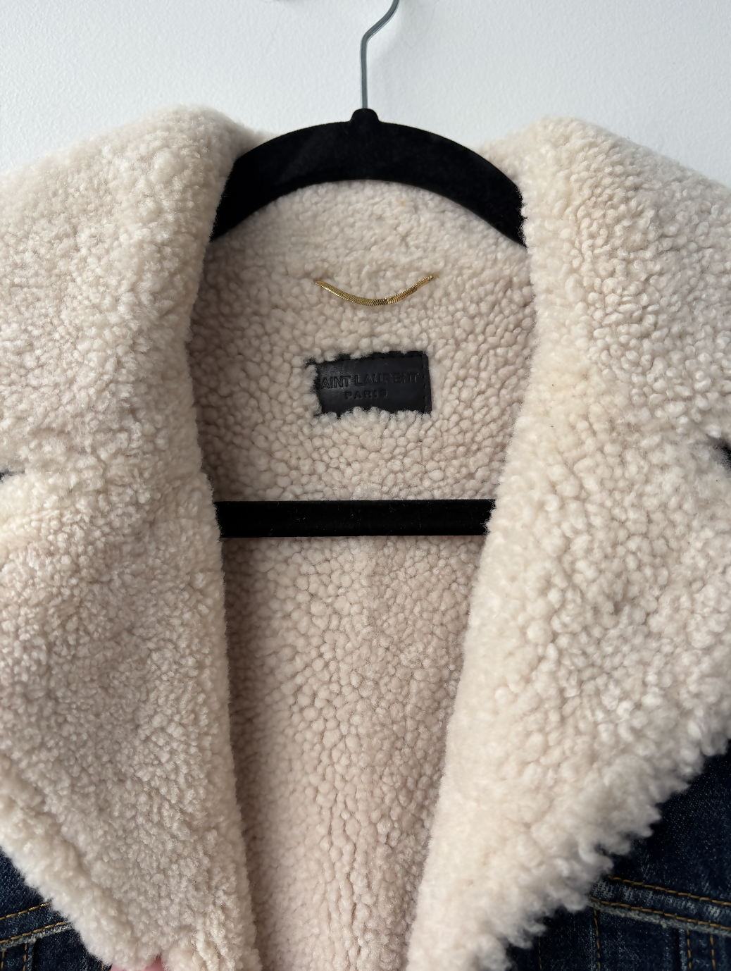 Yves Saint Laurent Paris Denim Shearing Jacket