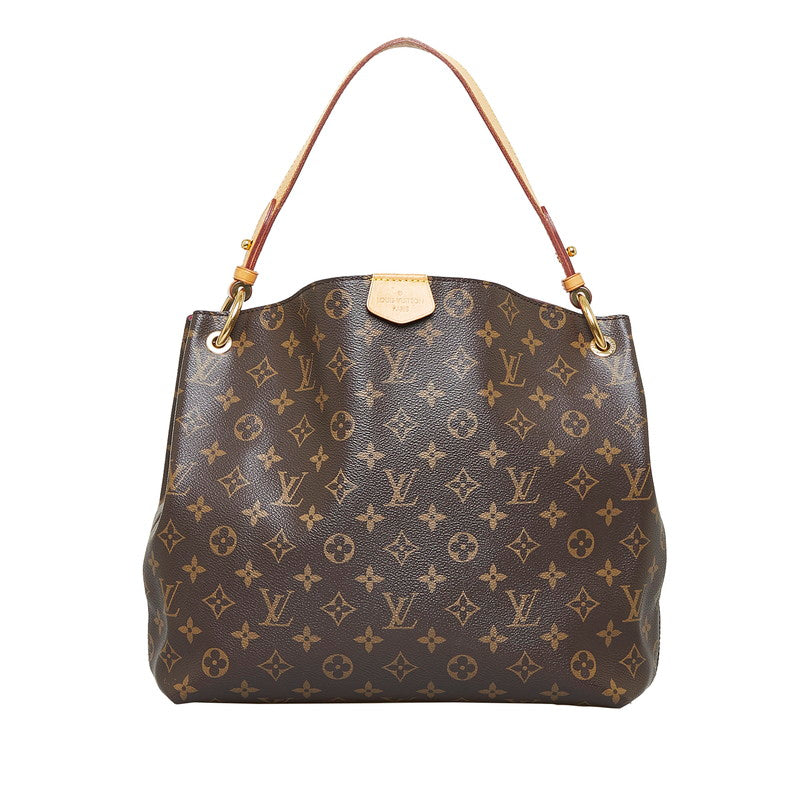 Louis Vuitton Monogram Graceful PM Shoulder Bag Brown PVC Leather