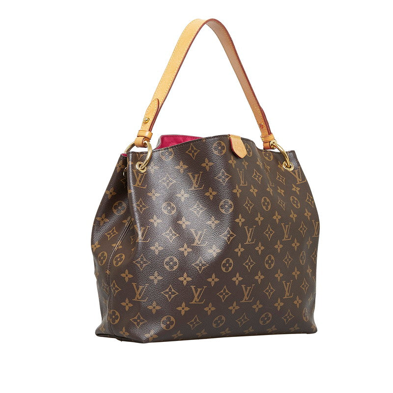Louis Vuitton Monogram Graceful PM Shoulder Bag Brown PVC Leather