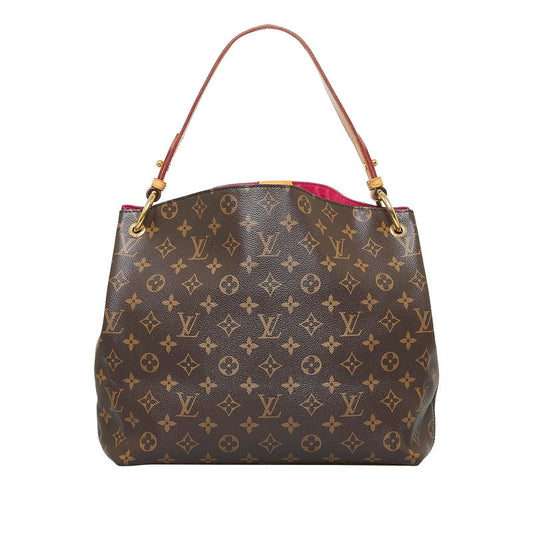 Louis Vuitton Monogram Graceful PM Shoulder Bag Brown PVC Leather