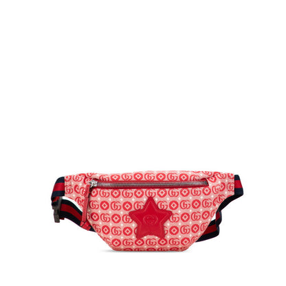 Gucci GG logo star Canvas Leather Waist Bag